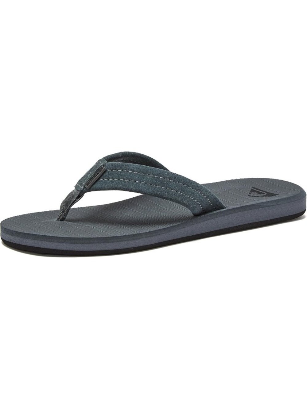 Men's Grey Black Suede Flip Flops Arch Support Athletic Sandals Thong Casual